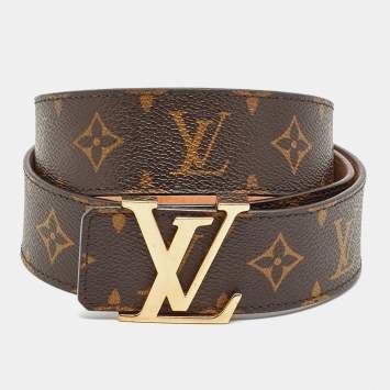 Pre Owned Louis Vuitton LV Initiales 95 CM Buckle Belt Monogram Canvas