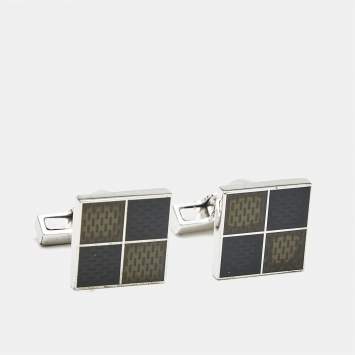 Pre Owned Louis Vuitton Damier Enamel Sterling Silver Cufflinks