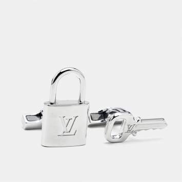 Pre Owned Louis Vuitton Lock and Key Sterling Silver Cufflinks