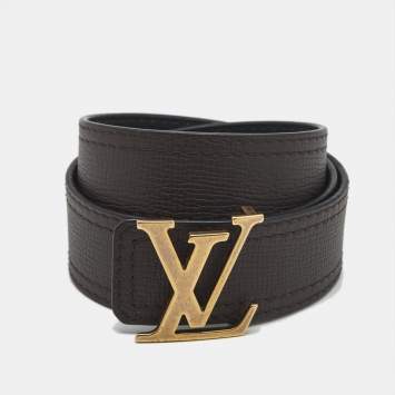 مملوكة مسبقًا Louis Vuitton LV Initiales 100 CM Reversible Buckle Belt Brown/Black Leather