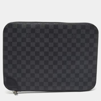 Pre Owned Louis Vuitton Damier Graphite Canvas Laptop Sleeve