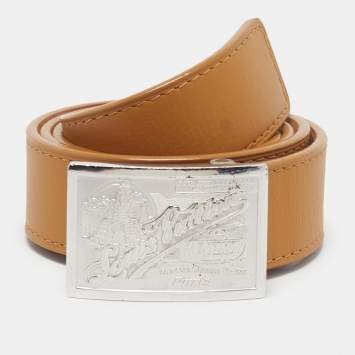 Pre Owned Louis Vuitton Travelling Requisites 80CM Belt Tan Leather