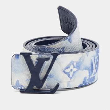 Pre Owned Louis Vuitton LV Initiales 95 CM Reversible Buckle Belt Monogram Watercolor Canvas