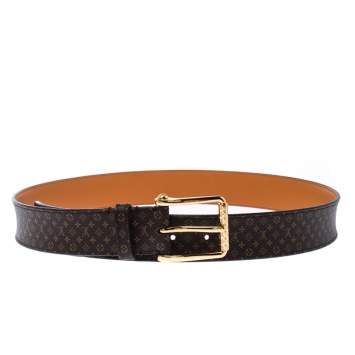 Pre Owned Louis Vuitton Monogram Canvas Buckle Belt 90CM