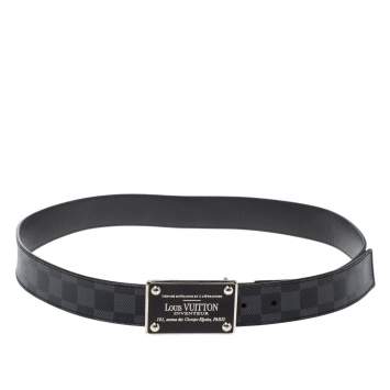 Pre Owned Louis Vuitton Damier Graphite Canvas Reversible Inventeur Belt 95CM