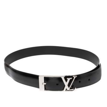 Pre Owned Louis Vuitton Black Leather Neogram Belt 95CM