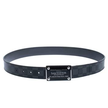 مملوكة مسبقًا Louis Vuitton Damier Graphite Canvas Inventeur Reversible Belt 95CM