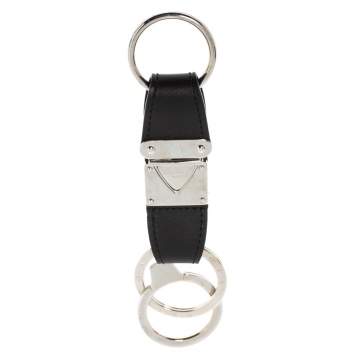 Pre Owned Louis Vuitton Black Leather Valet Key Chain     