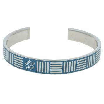 Pre Owned Louis Vuitton Damier Blue Cuff Bracelet