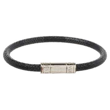 Pre Owned Louis Vuitton Black Damier Canvas Keep It Bracelet