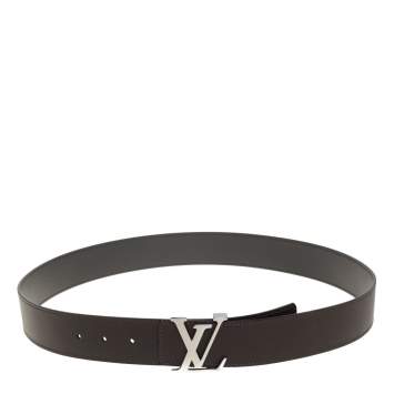 Pre Owned Louis Vuitton Dark Brown Leather Initiales Belt 95CM