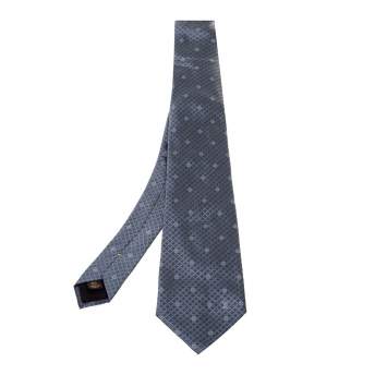 Pre Owned Louis Vuitton Grey Monogram Silk Tie
