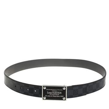 Pre Owned Louis Vuitton Damier Graphite Canvas Reversible Inventeur Belt 100CM