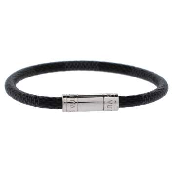 Pre Owned Louis Vuitton Black Damier Canvas Keep it Bracelet