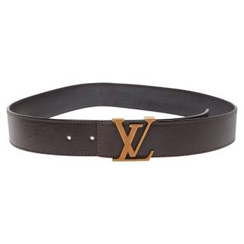 مملوكة مسبقًا Louis Vuitton Brown Taurillon Leather LV Initiales Belt Size 85CM