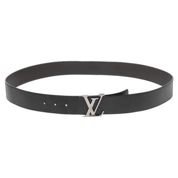 مملوكة مسبقًا Louis Vuitton Black/Brown Leather Reversible Initiales Belt Size 110 CM