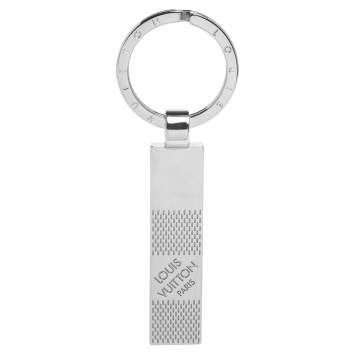 Pre Owned Louis Vuitton Silver Tone Damier Key Ring
