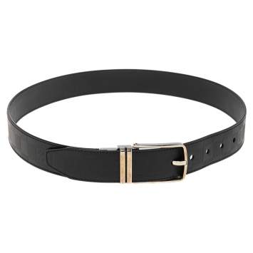 Pre Owned Louis Vuitton Black Damier Inifini Leather Boston Reversible Belt 90CM