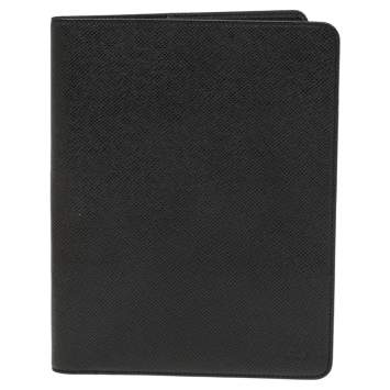 Pre Owned Louis Vuitton Black Taiga Leather Desk Agenda Cover