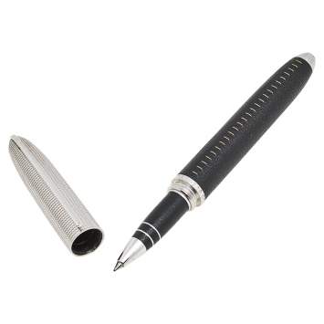Pre Owned Louis Vuitton Black Leather Gold Tone Doc Rollerball Pen