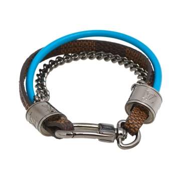 Pre Owned Louis Vuitton Black Tone Damier Canvas LV Treble Bracelet