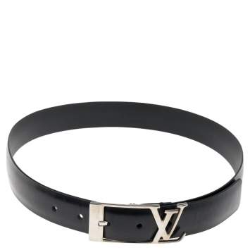 Pre Owned Louis Vuitton Black Leather Neogram Belt 75 CM