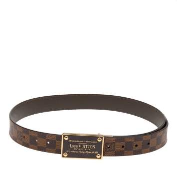 Pre Owned Louis Vuitton Damier Ebene Canvas Inventeur Reversible Belt 95 CM