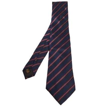 Pre Owned Louis Vuitton Blue & Red Diagonal Striped Silk Tie