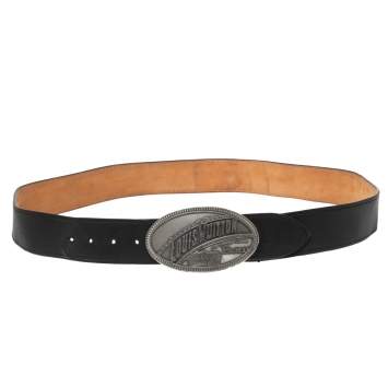 Pre Owned Louis Vuitton Black Leather El Dorado Belt 110 CM