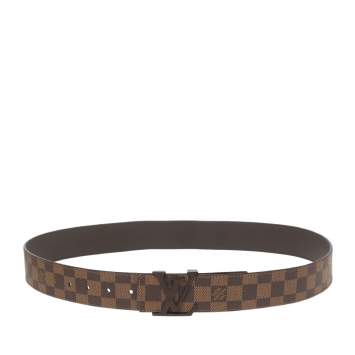 Pre Owned Louis Vuitton Damier Ebene Canvas LV Initiales Belt 100CM