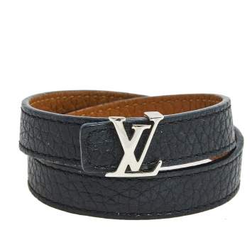 Pre Owned Louis Vuitton Bicolor LV Initials Taurillon Reversible Bracelet