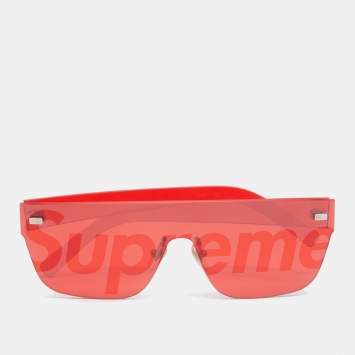 Pre Owned Louis Vuitton x Supreme Red Z0985U City Mask Shield Sunglasses
