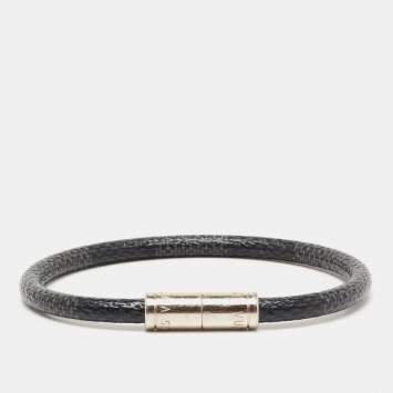 Pre Owned Louis Vuitton Damier Graphite Canvas Keep It Bracelet