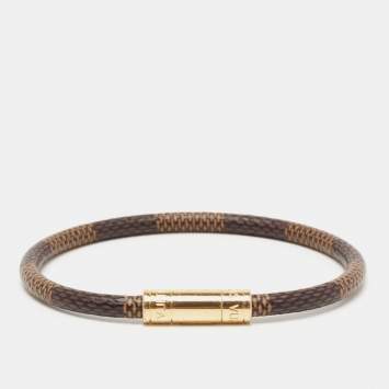 Pre Owned Louis Vuitton Brown Damier Canvas Keep It Bracelet