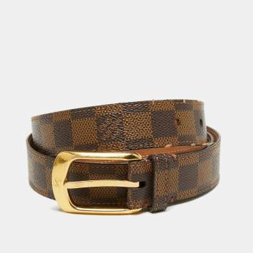 Pre Owned Louis Vuitton Damier Ebene Canvas Ellipse Belt 90CM