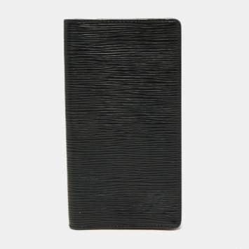 Pre Owned Louis Vuitton Black Epi Leather Checkbook Wallet