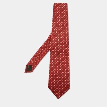 مملوكة مسبقًا Louis Vuitton Red Monogram Silk Tie