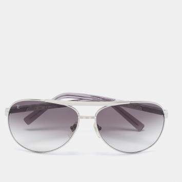 Pre Owned Louis Vuitton Silver/Grey Gradient Z0340U Attitude Pilote Aviator Sunglasses