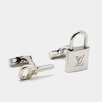 Pre Owned Louis Vuitton Lock Key Sterling Silver Cufflinks
