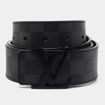 مملوكة مسبقًا Louis Vuitton Damier Graphite Canvas LV Initiales Belt 95 CM