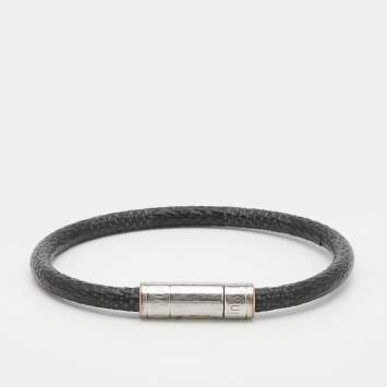 Pre Owned Louis Vuitton Keep It Black Damier Canvas Bracelet