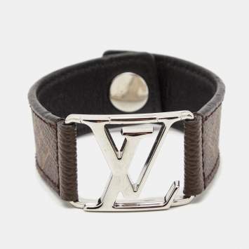 Pre Owned Louis Vuitton Brown Monogram Hockenheim Bracelet 19