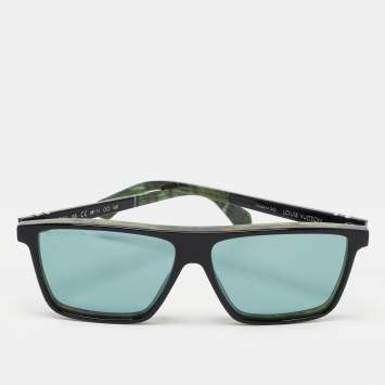 Pre Owned Louis Vuitton Black/Green Printed Z1273W Square Sunglasses