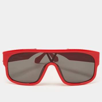 Pre Owned Louis Vuitton Red 1.1 Millionaires Mask Shield Sunglasses