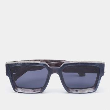 Pre Owned Louis Vuitton Dark Grey/ Black Z1326E 1.1 Millionaires Square Sunglasses