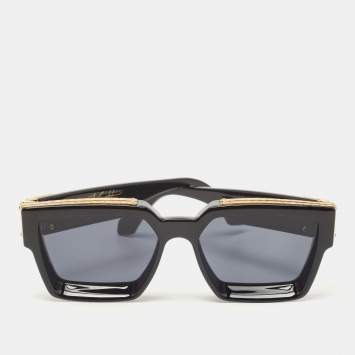 Pre Owned Louis Vuitton Black/Gold Z1165W 1.1 Millionaires Square Sunglasses