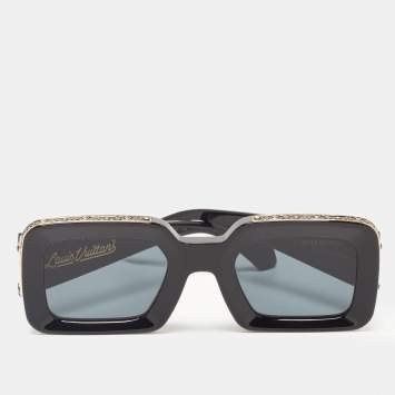 Pre Owned Louis Vuitton Black/Gold Z1591W  Zillionaires Rectangular Sunglasses  