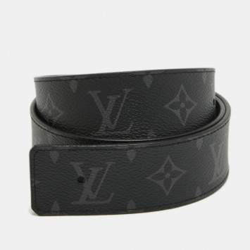 Pre Owned Louis Vuitton Monogram Eclipse Canvas Reversible Belt Strap 85CM