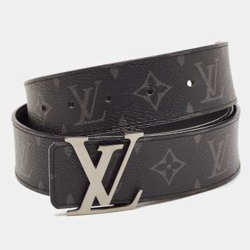 Pre Owned Louis Vuitton Monogram Eclipse Canvas LV Initiales Belt 90CM