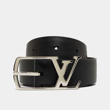 Pre Owned Louis Vuitton Black Leather Neogram Belt 90CM